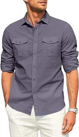 New men's casual commuter shirt, warm, comfortable and easy to clean - Buy 3 and get free shipping