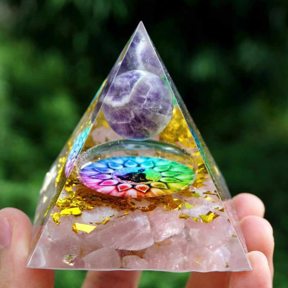 Tree of Life Crystal Energy Orgonite Pyramid