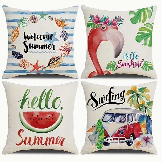 Summer Sunshine Floral Double Side Pillow Cover 4PC Soft