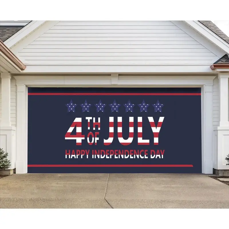 Patriotic Independence Day Flag Garage Door Banner Mural