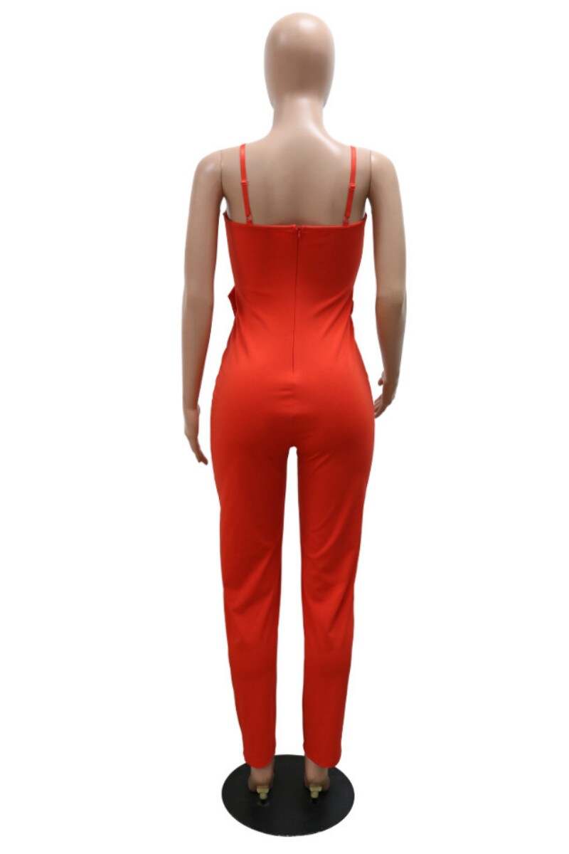 White Sexy Casual Solid Backless With Bow Rhinestone Spaghetti Strap Regular Jumpsuits