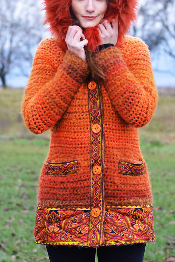 Women Casual Long Sleeve Plus Size Outwear - Orange