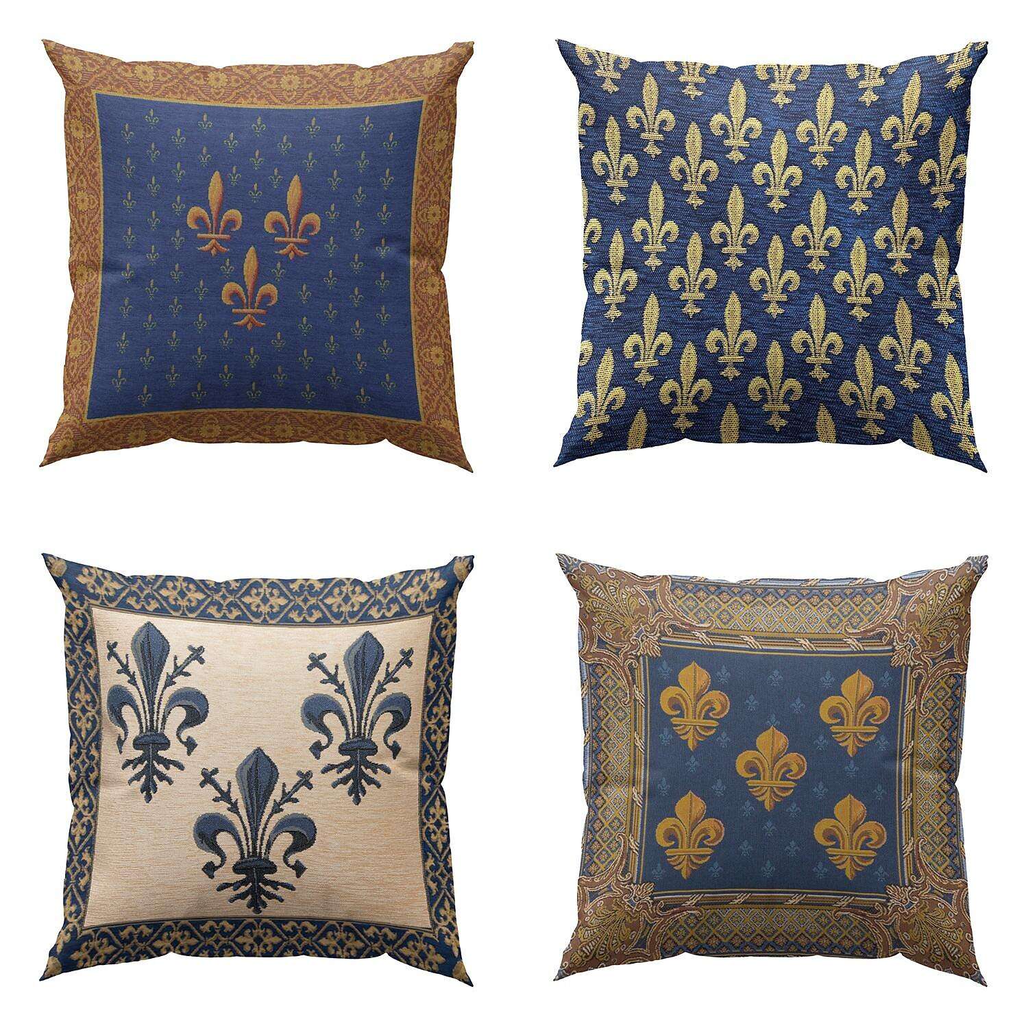 Fleur de Lis Double Side Pillow Cover 4PC Soft