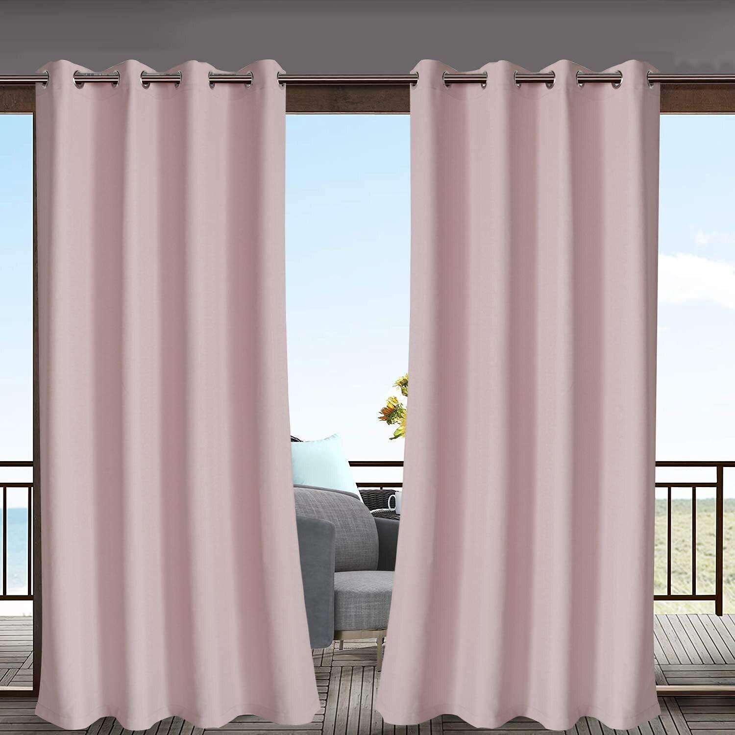 Waterproof Outdoor Curtain Privacy, Sliding Patio Sheer Curtain