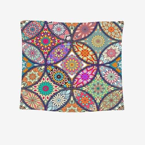 Mandala Bohemian Wall Tapestry Boho Hippie Psychedelic Floral Flower Lotus Indian