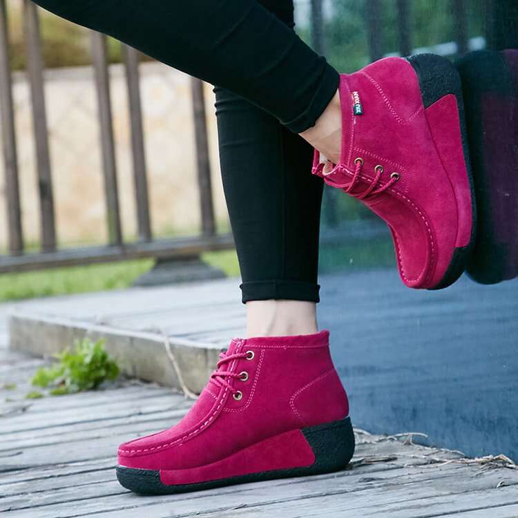 Plush Lace Up Sponge Cake Shoes