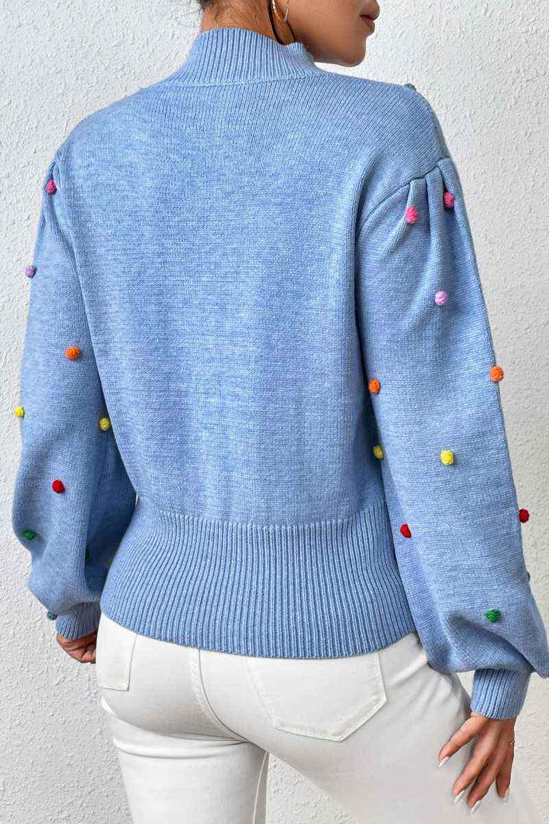 Blue Casual Solid Patchwork Half A Turtleneck Tops