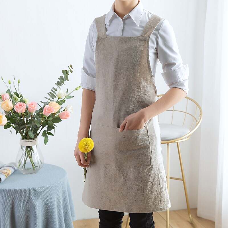 Lace-free Apron Japanese-style Solid Color