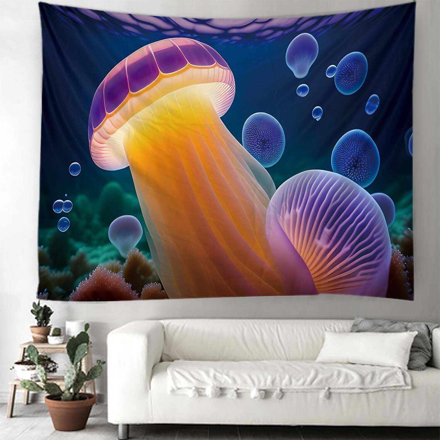 Ocean Jellyfish Wall Tapestry Art Decor