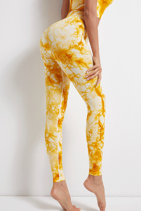 Tie Dye Elastic High Waist Sports Leggings