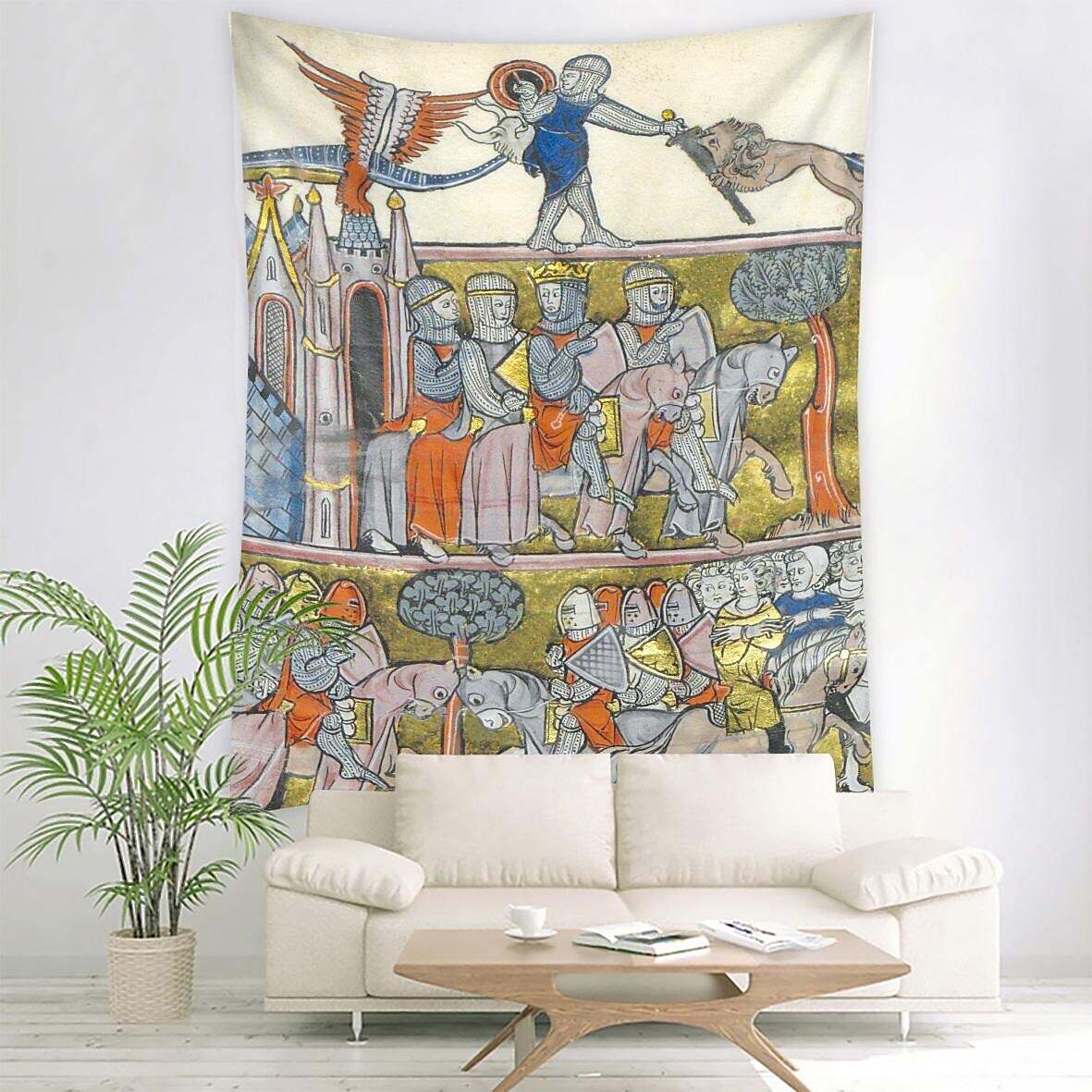 Medieval Painting Wall Tapestry Art Decor