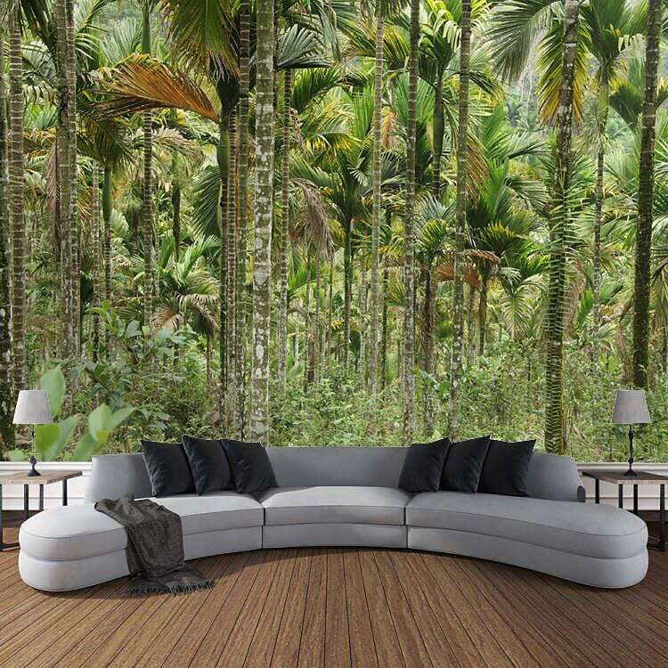 Tropical Forest Rainforest Landscape Wall Tapestry Magical Natural Green Tree