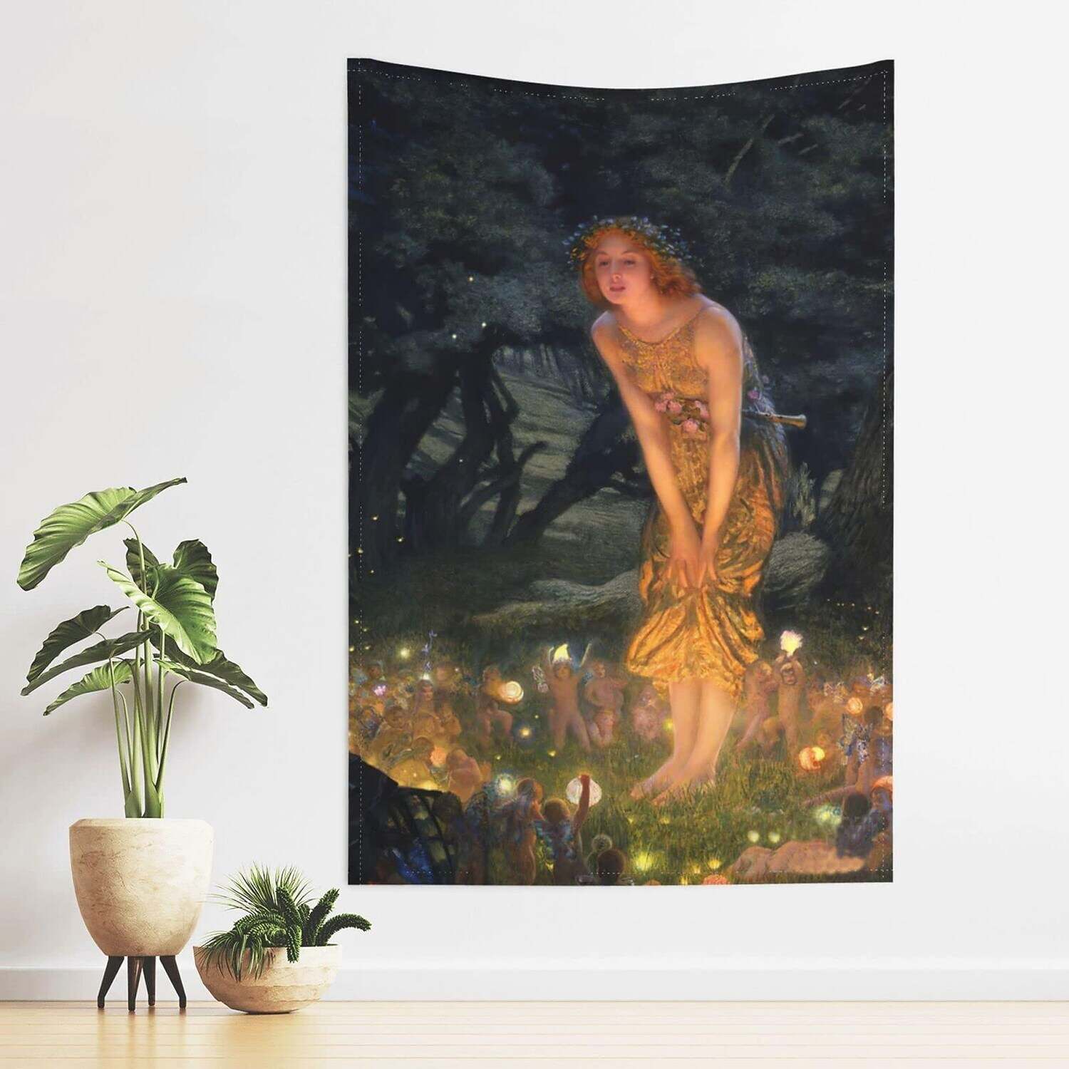 Beautiful Tapestry Midsummer Eve Many Fairy In Night Wall Art Decor