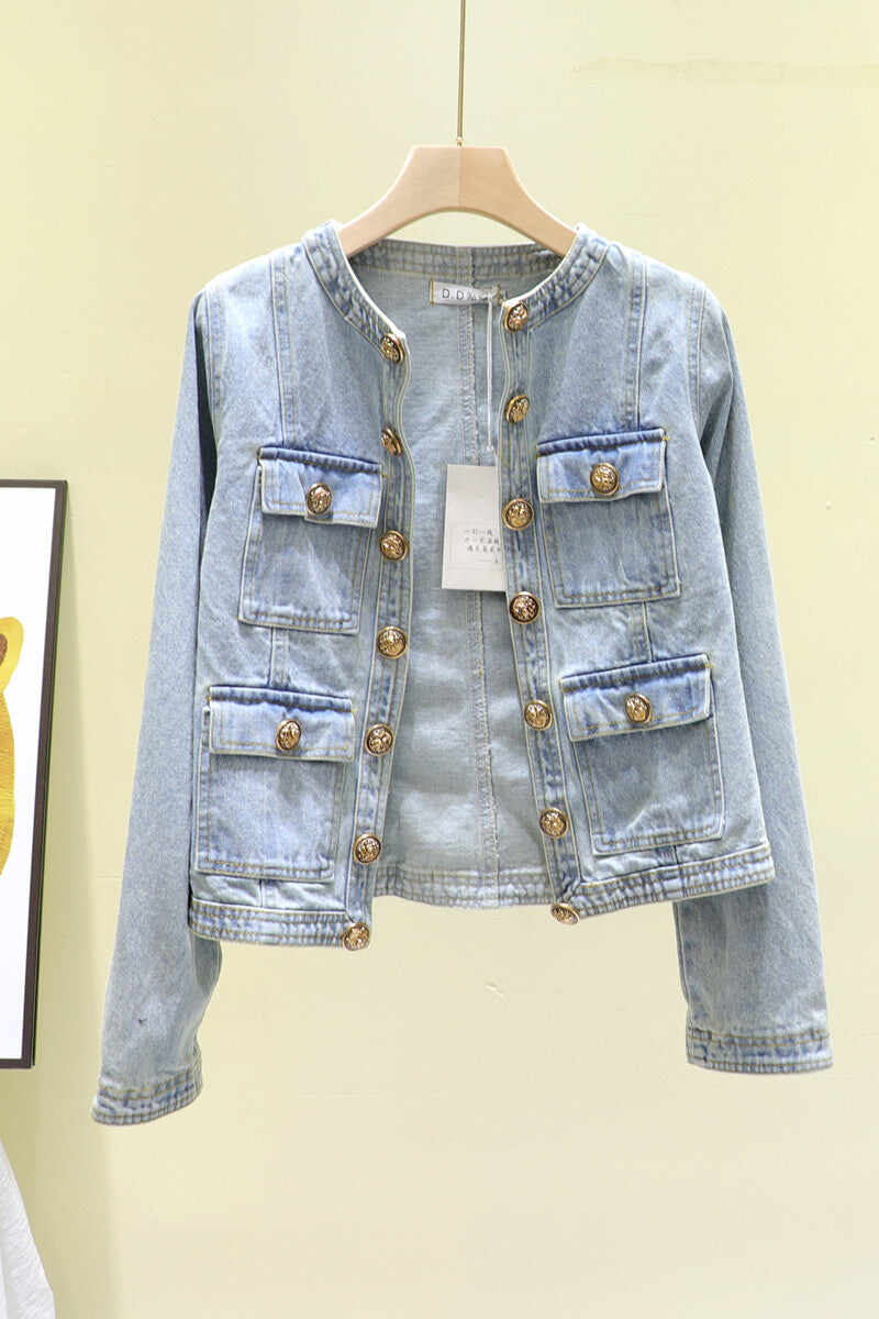 Blue Slim Fit Denim Jacket