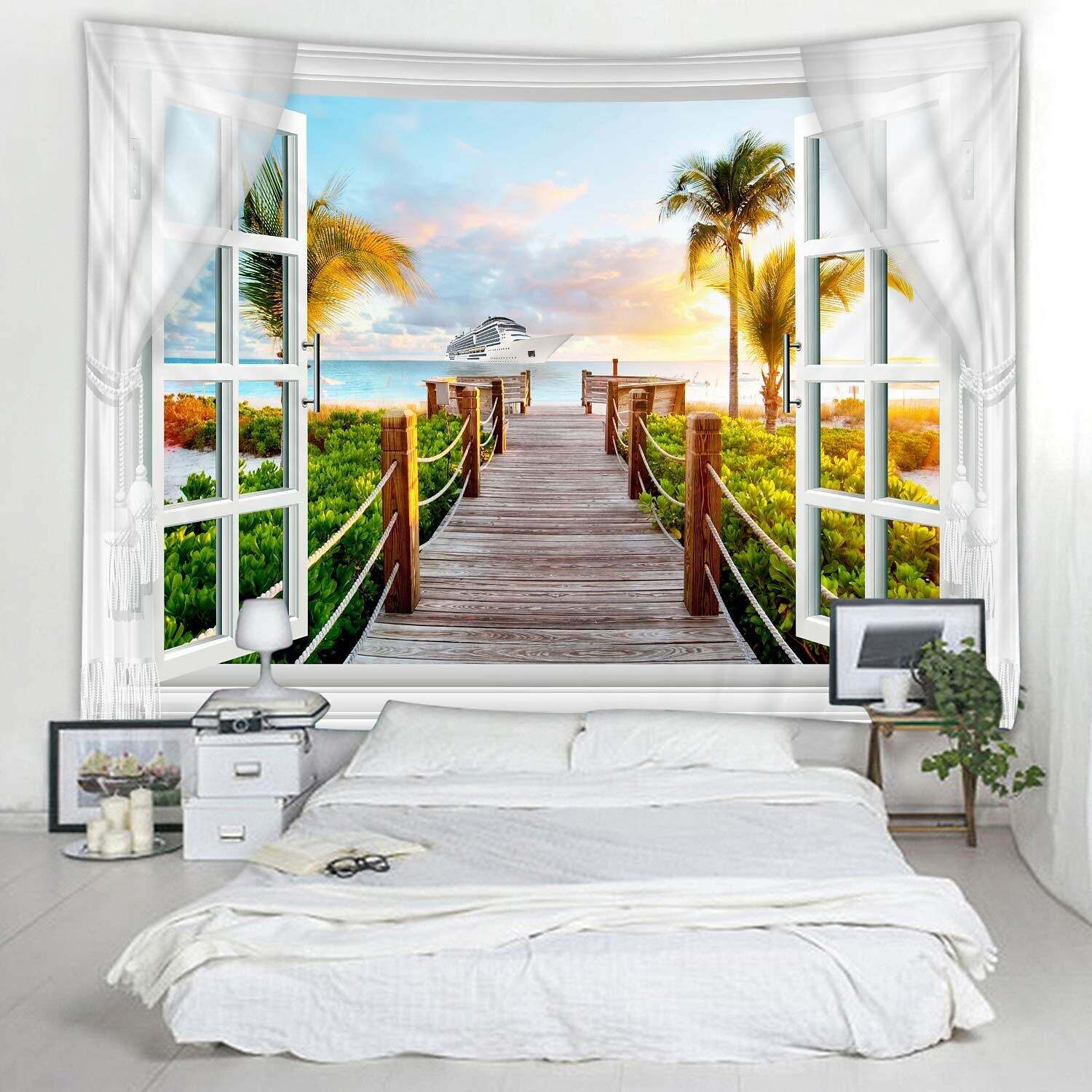 Beach Theme Wall Tapestry Art Decor Photograph Backdrop