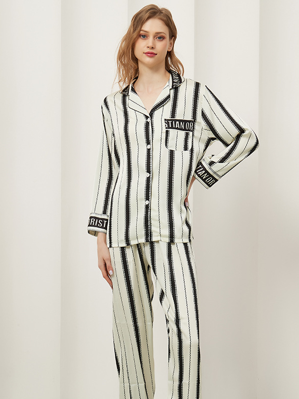 Regular Fit Casual Striped Others Regular Sleeve Pajama Set