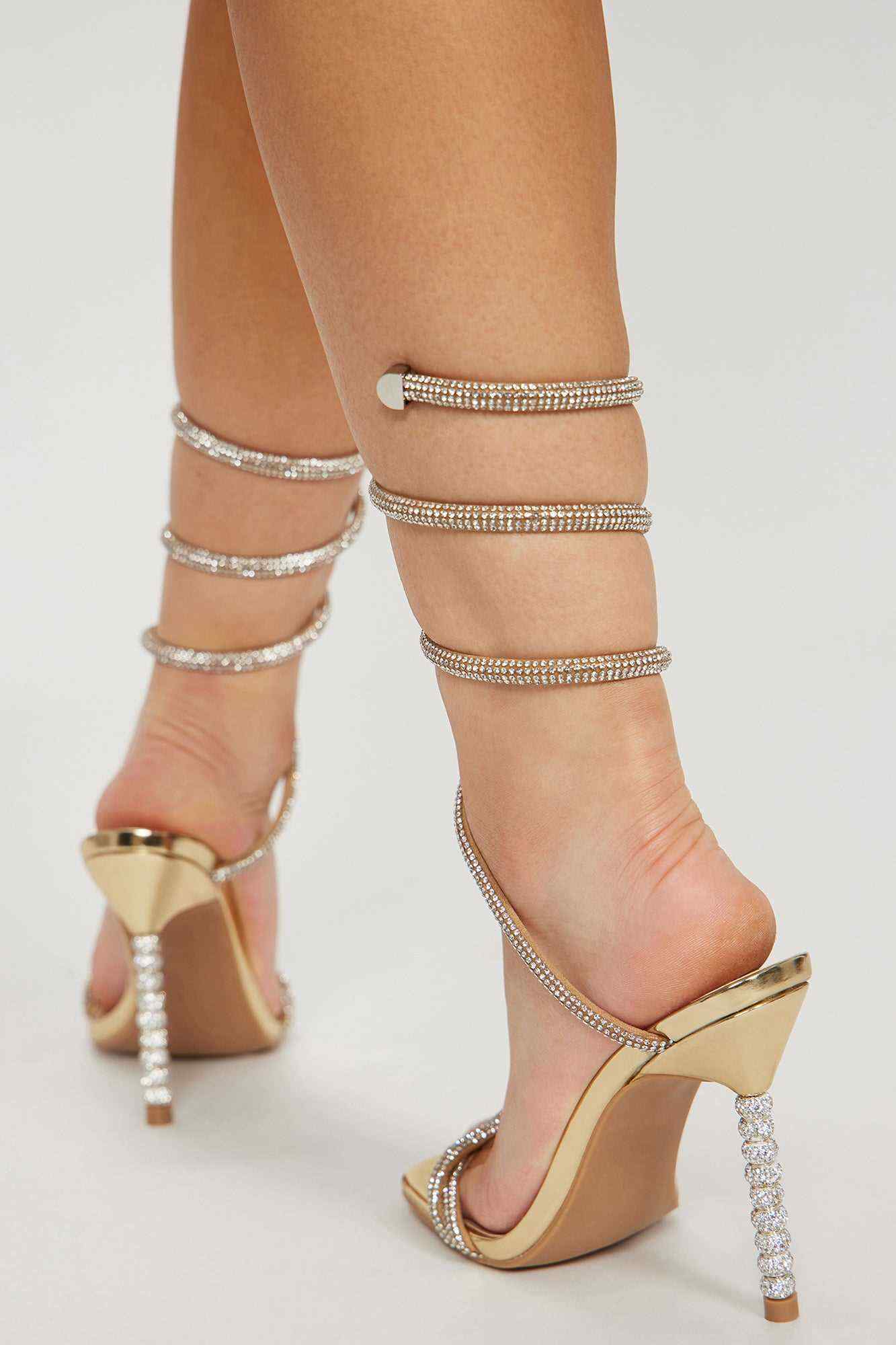 Overnight Party Strappy Heeled Sandals   Gold