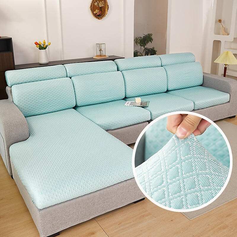 3D Doudou Grid Sofa Seat Cushion Cover Chair Cover Stretch Washable