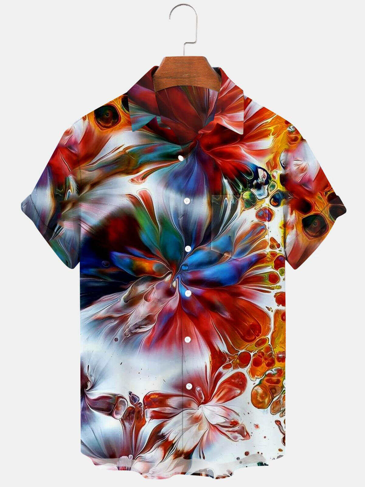 Abstract Men's Shirts With Pocket