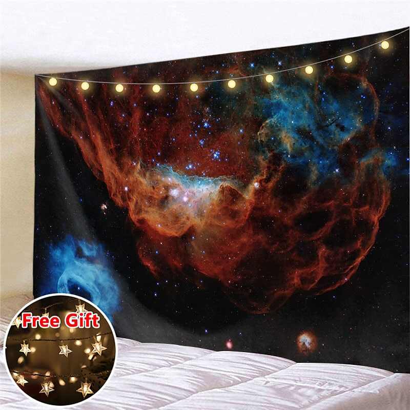 Landscape LED Lights Wall Tapestry Art Decor Galaxy Universe Print