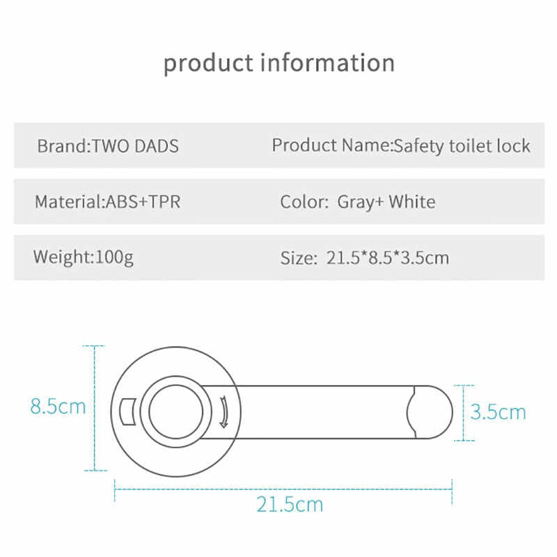 ABS + TPE Toilet Seat Lock For Inquisitive Toddlers