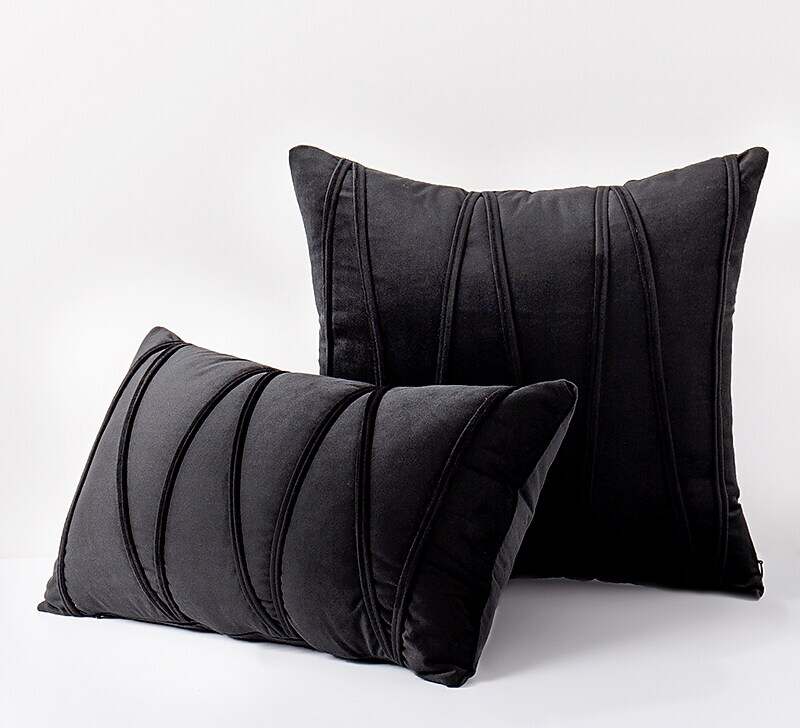 Striped Velvet Throw Pillow Covers