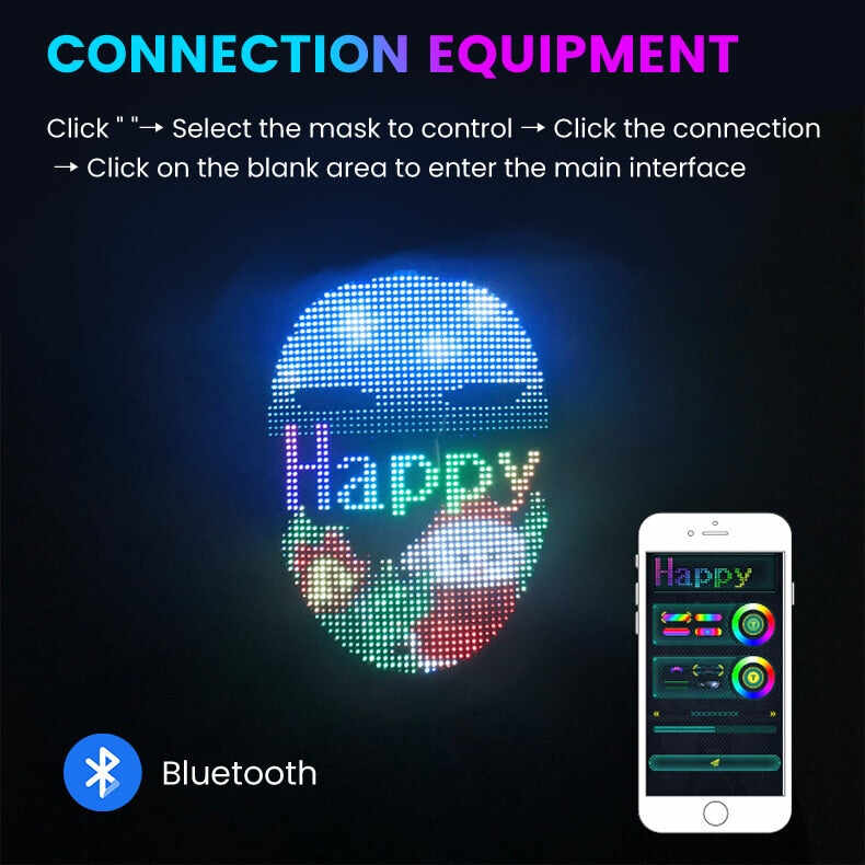 New Led Bluetooth RGB Lights Up Party Mask DIY Picture