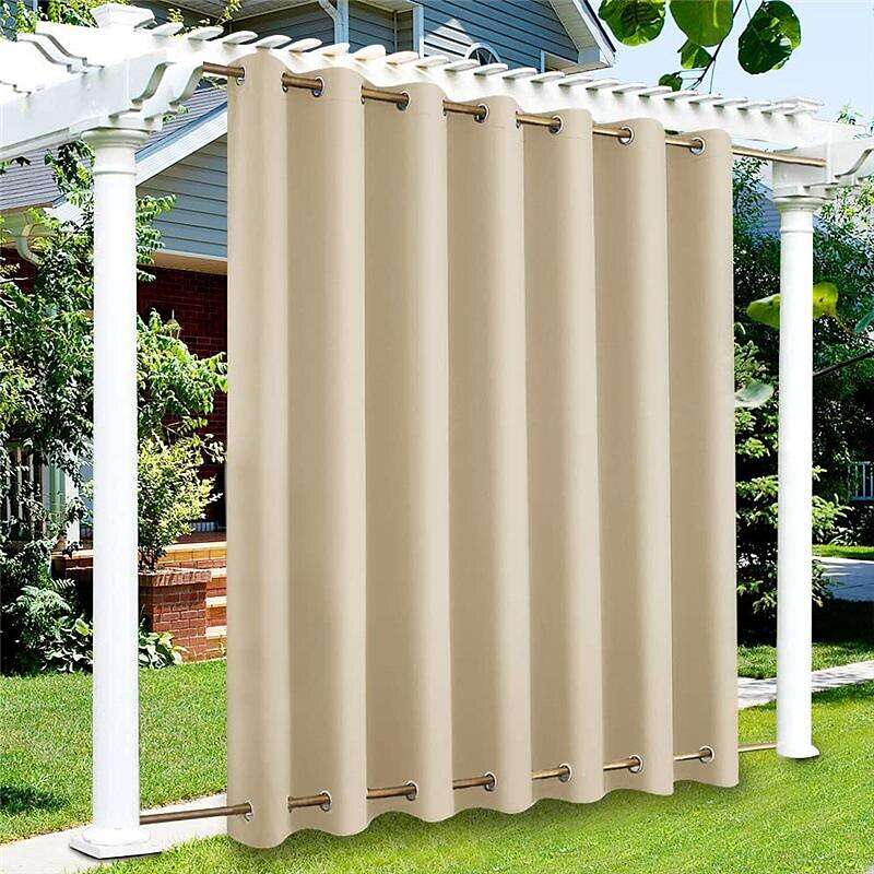 Waterproof Outdoor Curtain Privacy, Sliding Patio Sheer Curtain