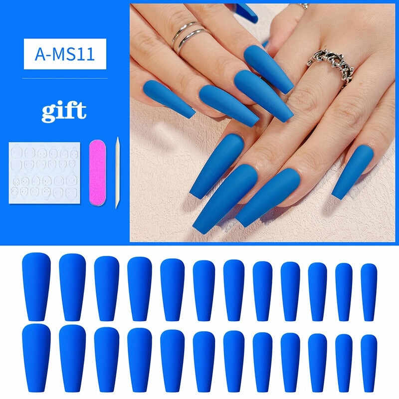 24 pcs/box matte ballerina false nails