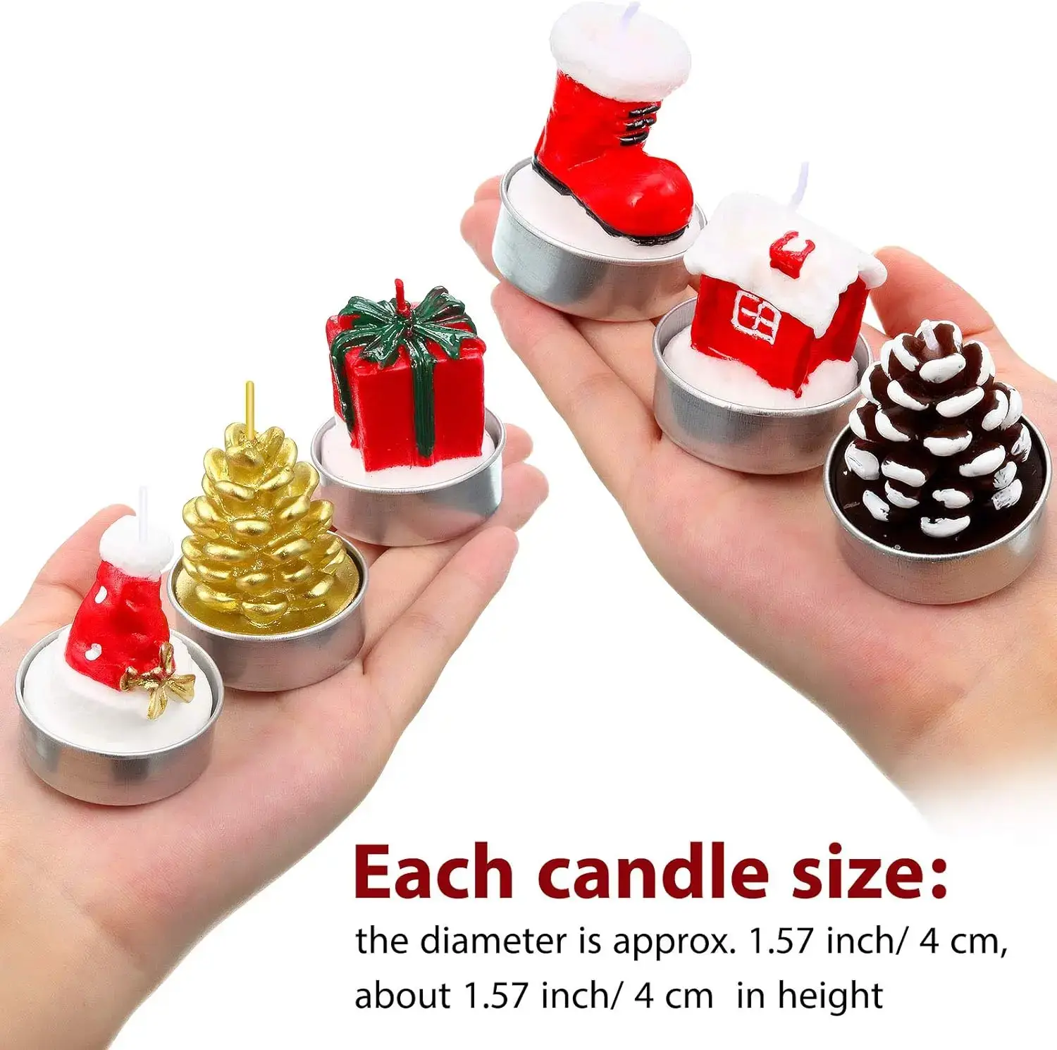 12 Pieces Christmas Tree Tealight Candles Handmade Delicate Tree Candles for Christmas Home Decoration Gifts