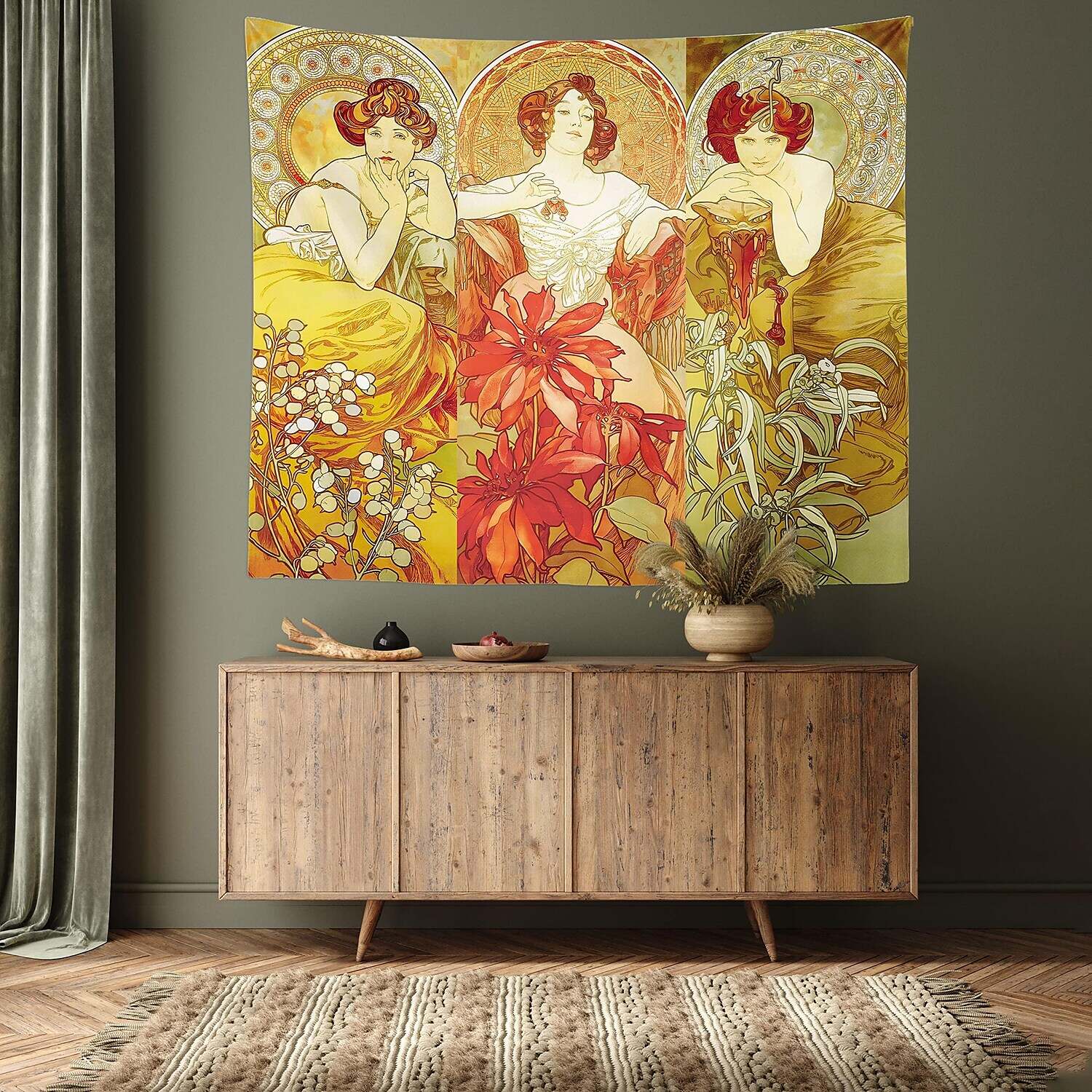 Art Nouveau Victoria Wall Tapestry Decor Room Decoration