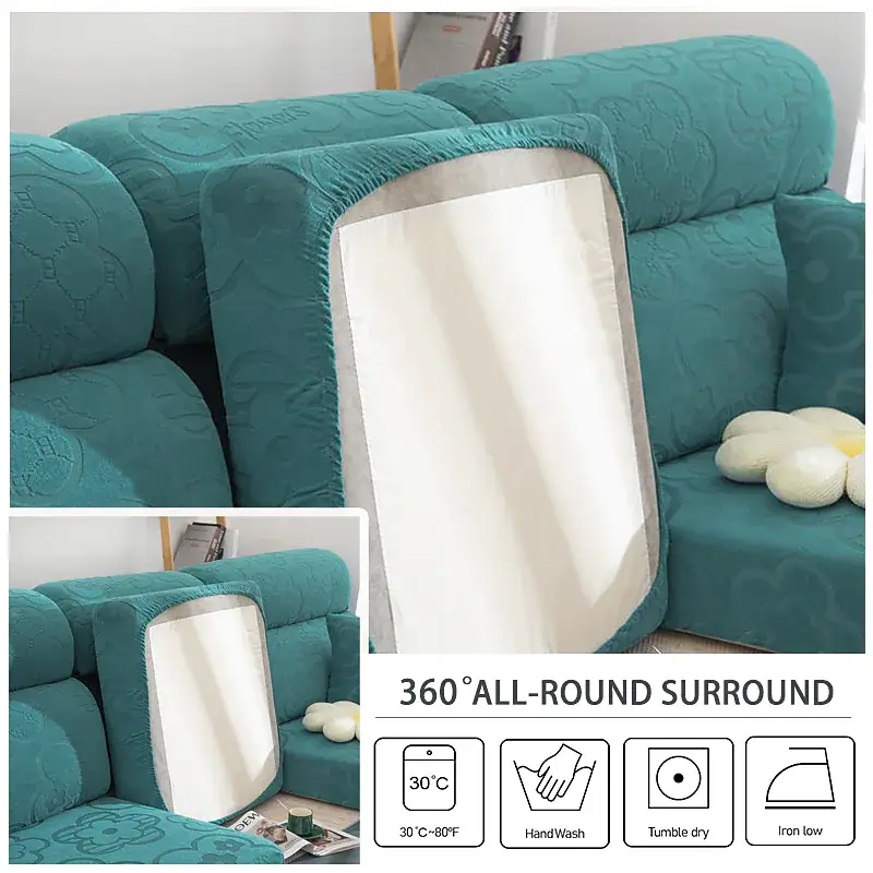 Jacquard Sofa Cushion Cover Elastic Fine Touch Sofa Protector Scratch