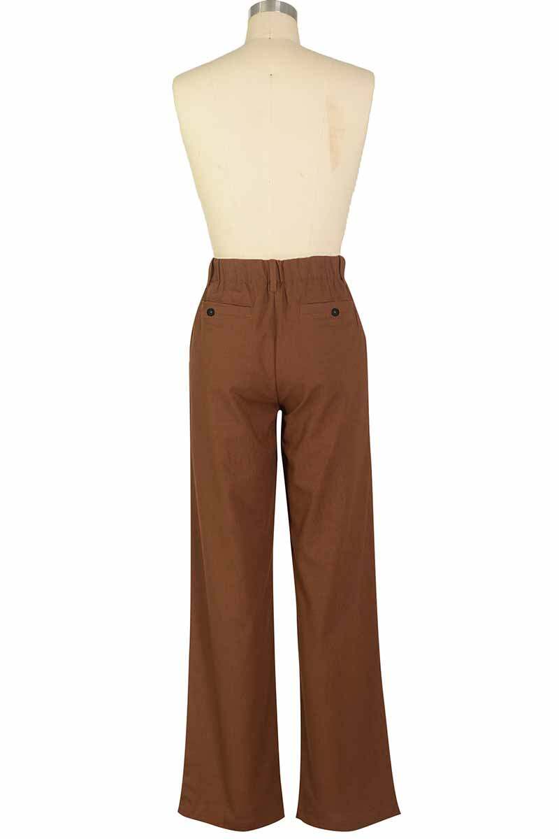 Khaki Casual Print Letter Mid Waist Straight Bottoms