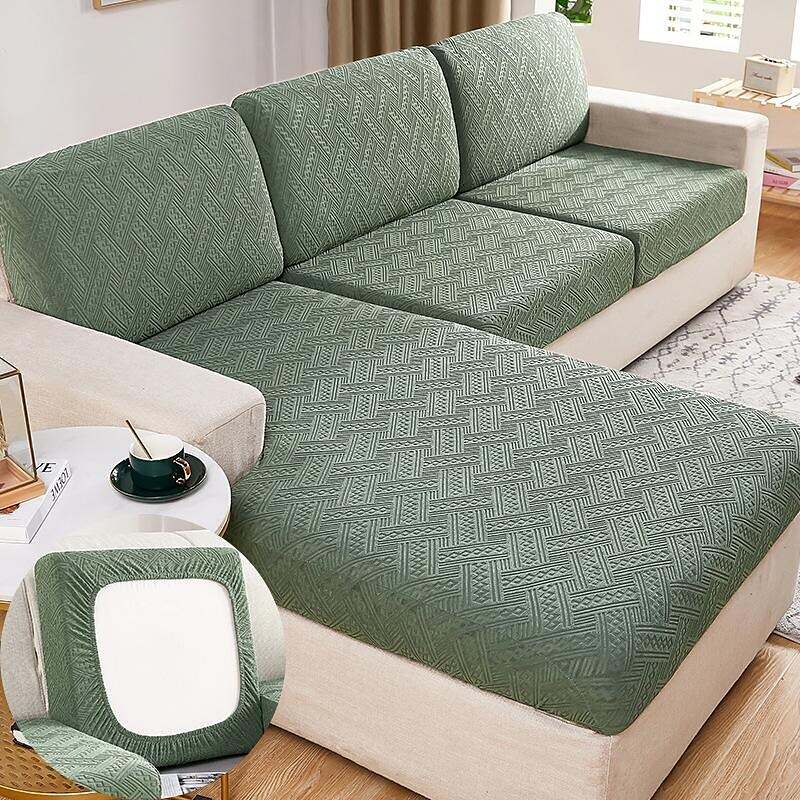 Textured Stretch Sofa Seat Cushion Cover Slipcover 4 Or 3 Seater