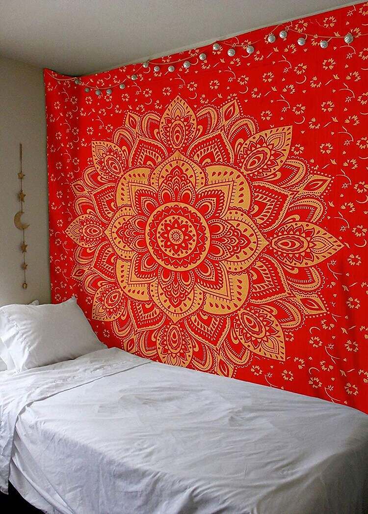 Mandala Bohemian Wall Tapestry Boho Hippie Psychedelic Floral Flower Lotus Indian