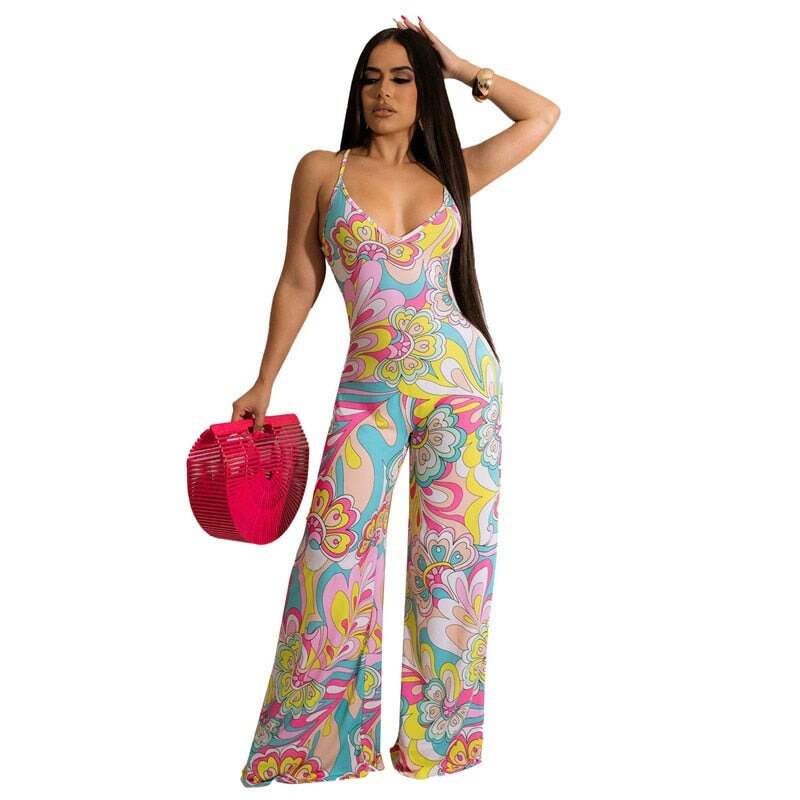 Printed Jumpsuits Long Pants