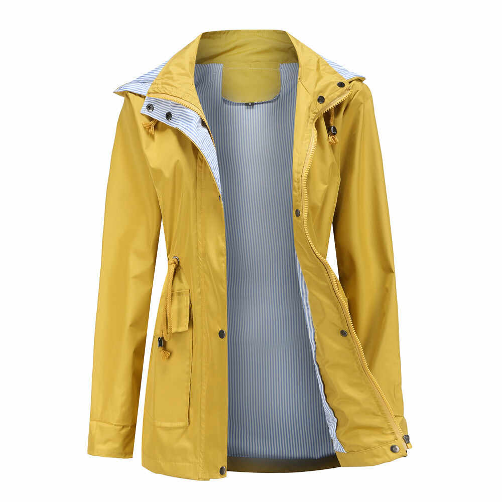 Detachable Hood Trench Coat Women's