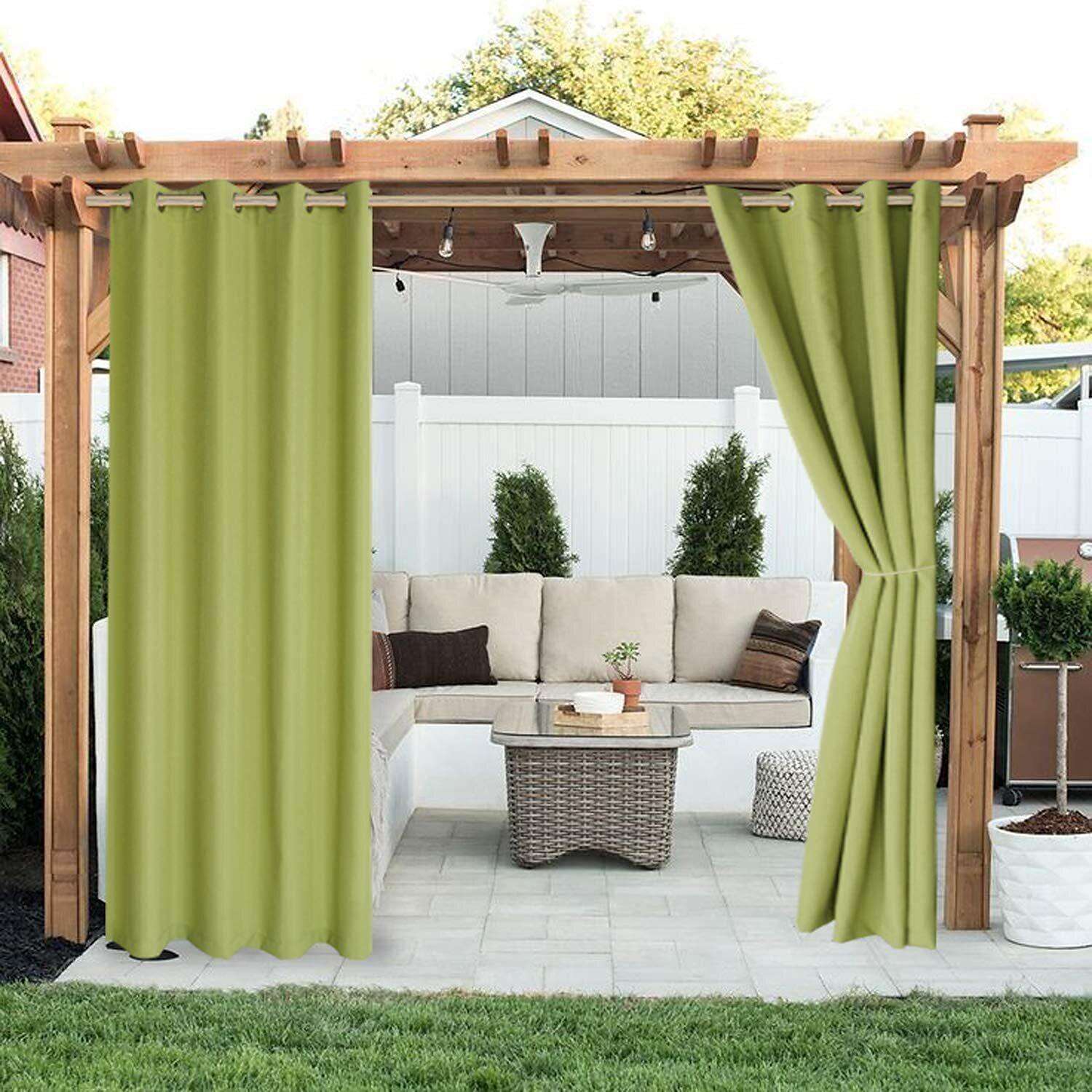 Waterproof Outdoor Curtain Privacy, Sliding Patio Sheer Curtain