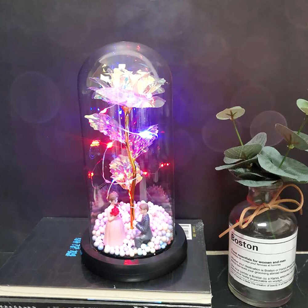 LED Rose in Glas