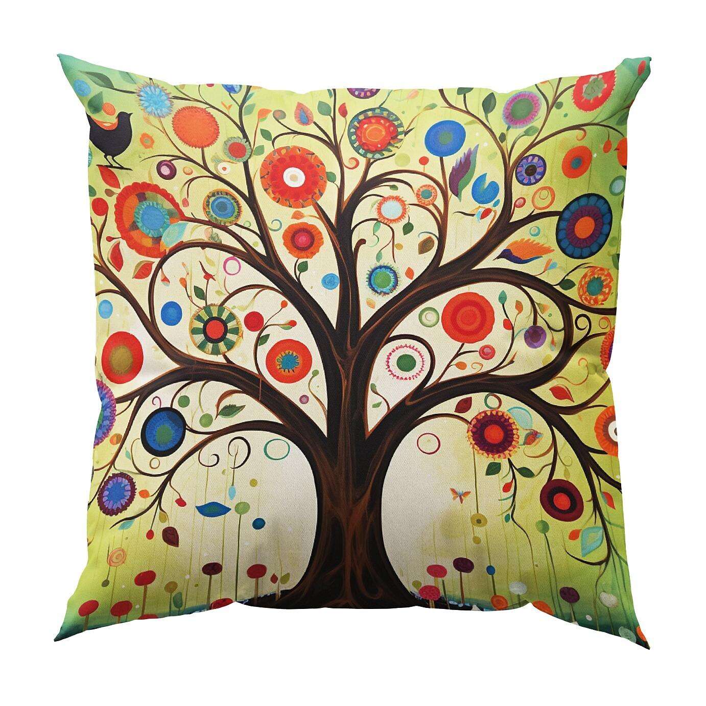 Double Side Pillow Cover 4PC Tree of Life Soft Decorative Square Cushion Case Pillowcase for Bedroom Livingroom Sofa Couch Chair