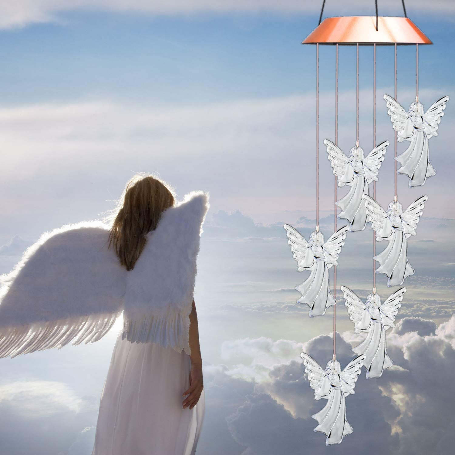 Solar Guardian Angel Wind Chime Lights