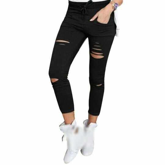 Skinny pant High Waist Casual Stretch Ripped Jean