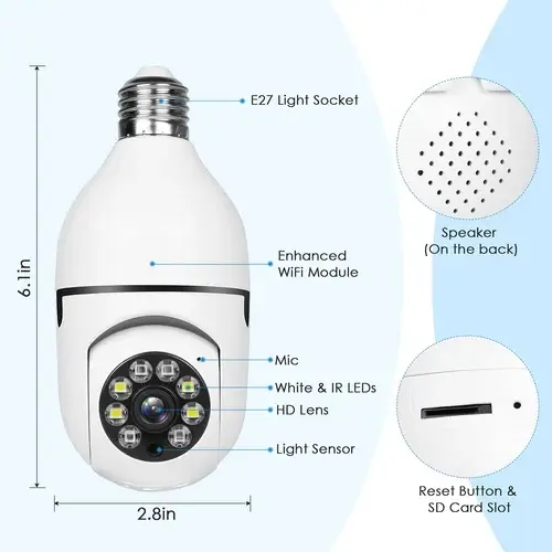 (⏰Last Day Promotion-49% OFF) Wireless Bulb Security Camera - 🔥BUY 2 FREE SHIPPING