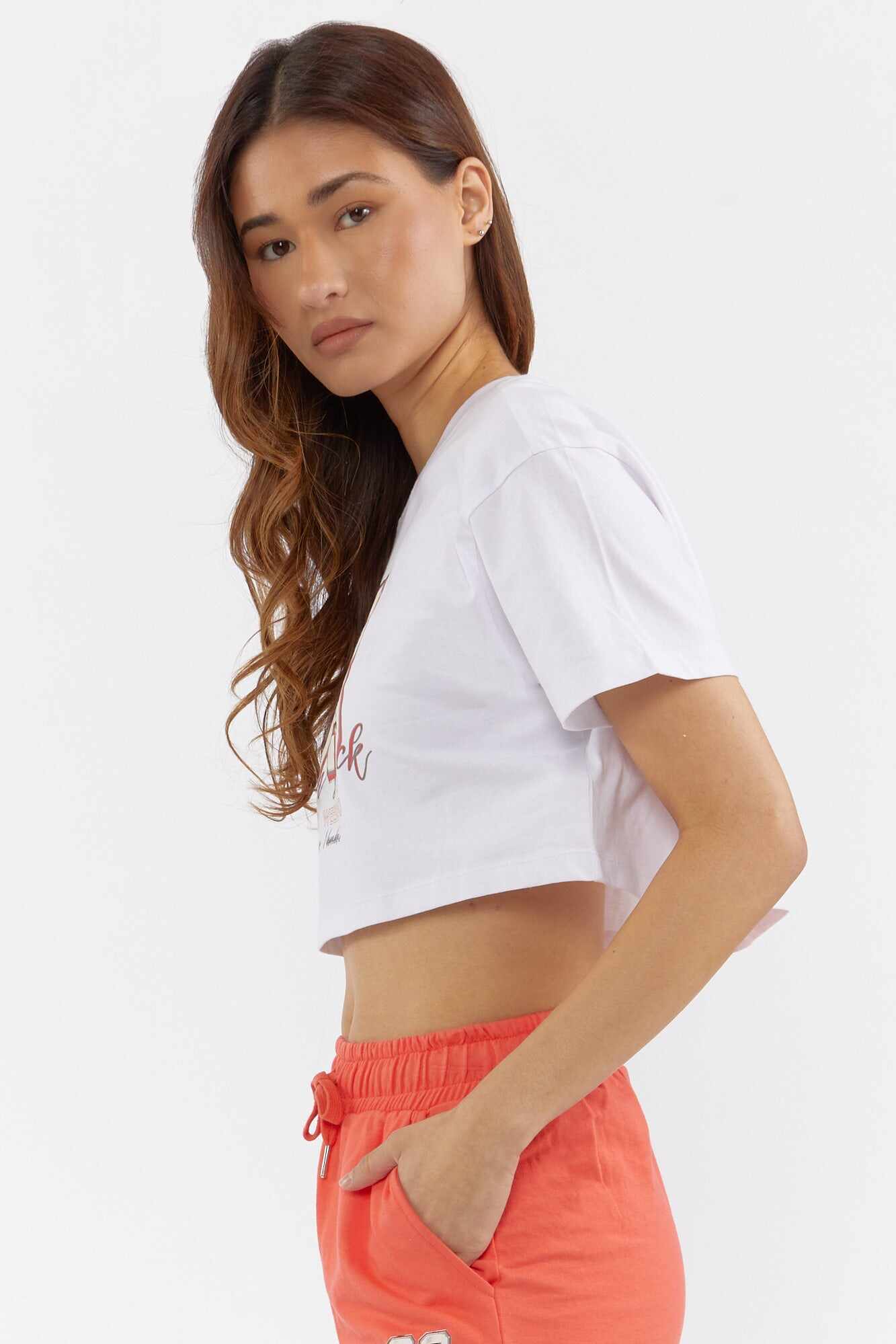 Women Apparel | Graphic Cropped Tee Light Pink Forever21 - BX22811