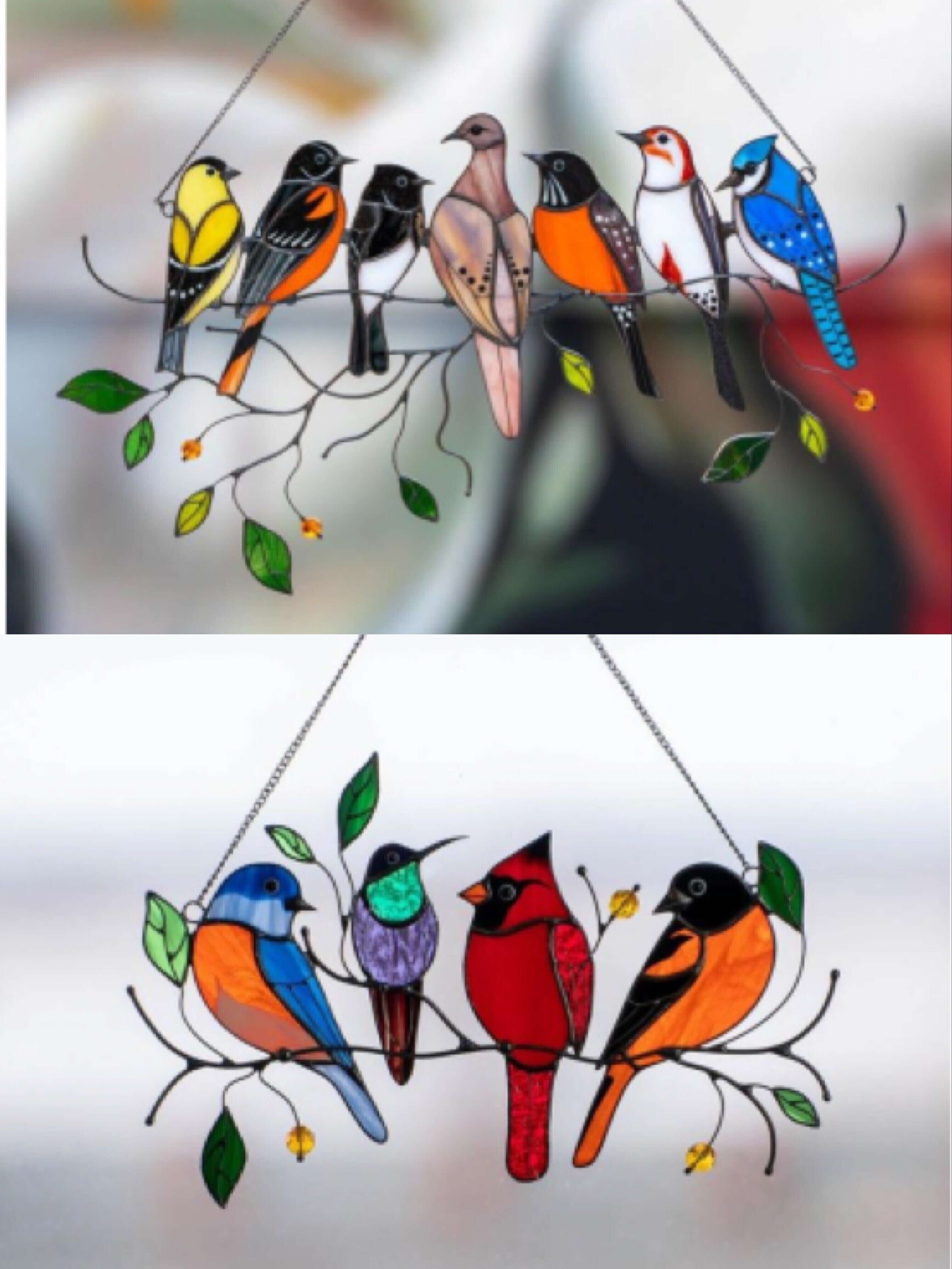 BIG SALE - 60% OFFThe Best Gift-Birds Stained  Window  Panel Hangings