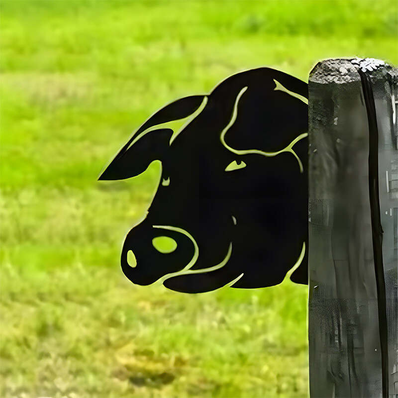 Farm Peeping Animal Metal Art