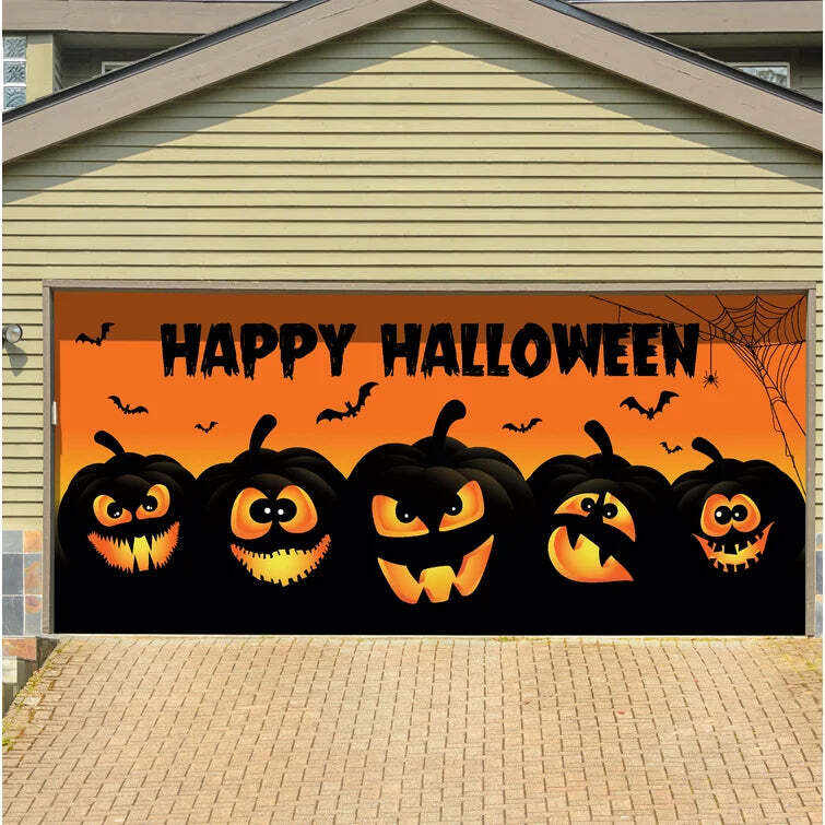 7' x 8' Happy Halloween Jack-Lanterns Garage Door Mural