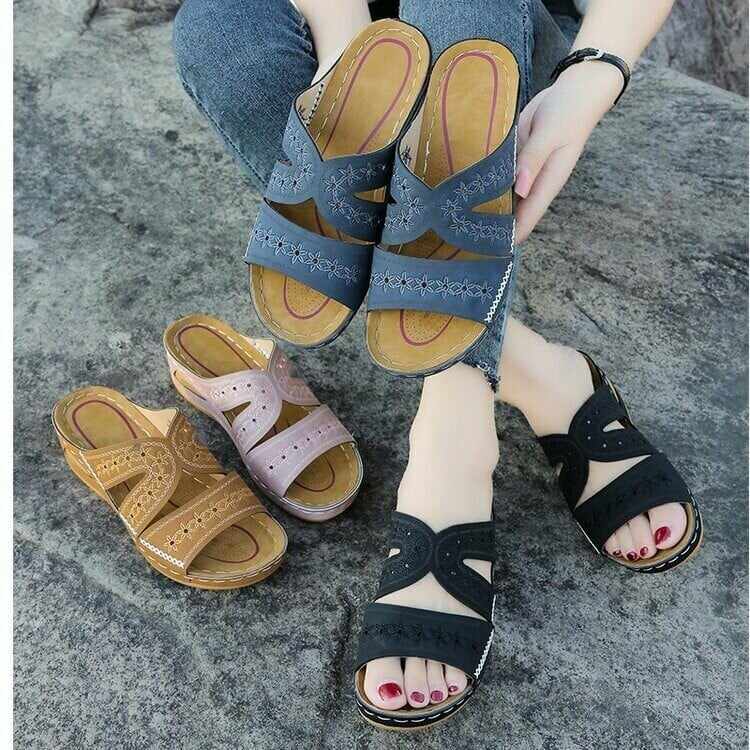 Women Non-slip Sandal Soft Open Toe Large Size Breathable hills Sandals