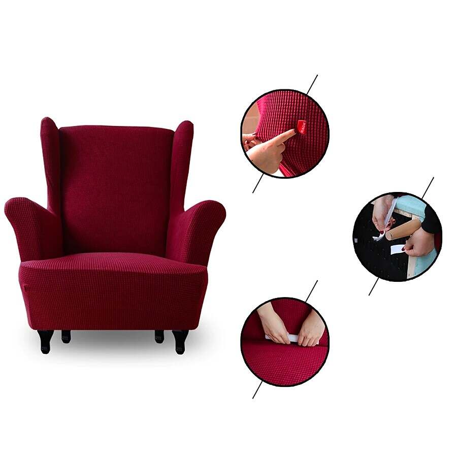 Stretch Wingback Chair Cover