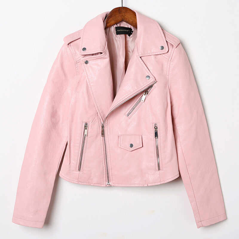 Slim-fit washed Leather jacket